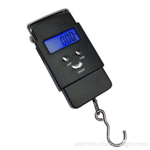 50KG/10g Digital Luggage Scale with Hanger, LCD Display, Blue Backlight and Low-battery Indication